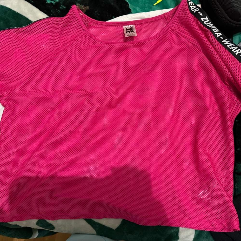 Zumba Pink Mesh Top size XS
